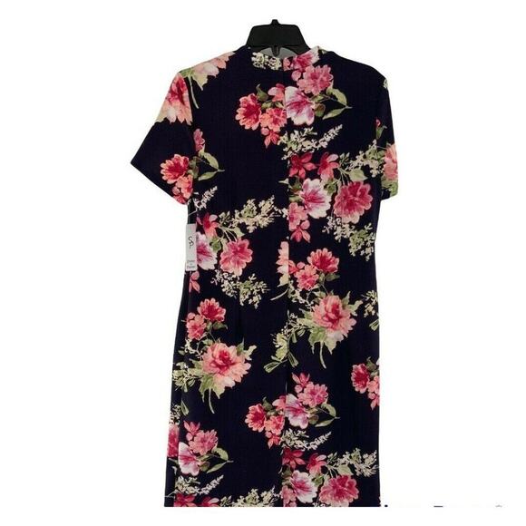 Shelby & Palmer Dress Womens Sz 12 Multicolor Floral Neck Bow Back Zipper Sheath - Picture 4 of 10
